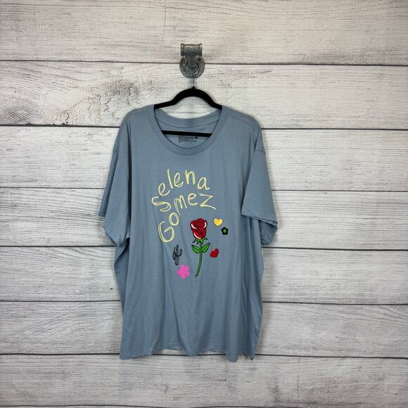 Selena Gomez Torrid Plus Size Blue Relaxed Fit Crew Graphic Tee Size 3X - Picture 1 of 6